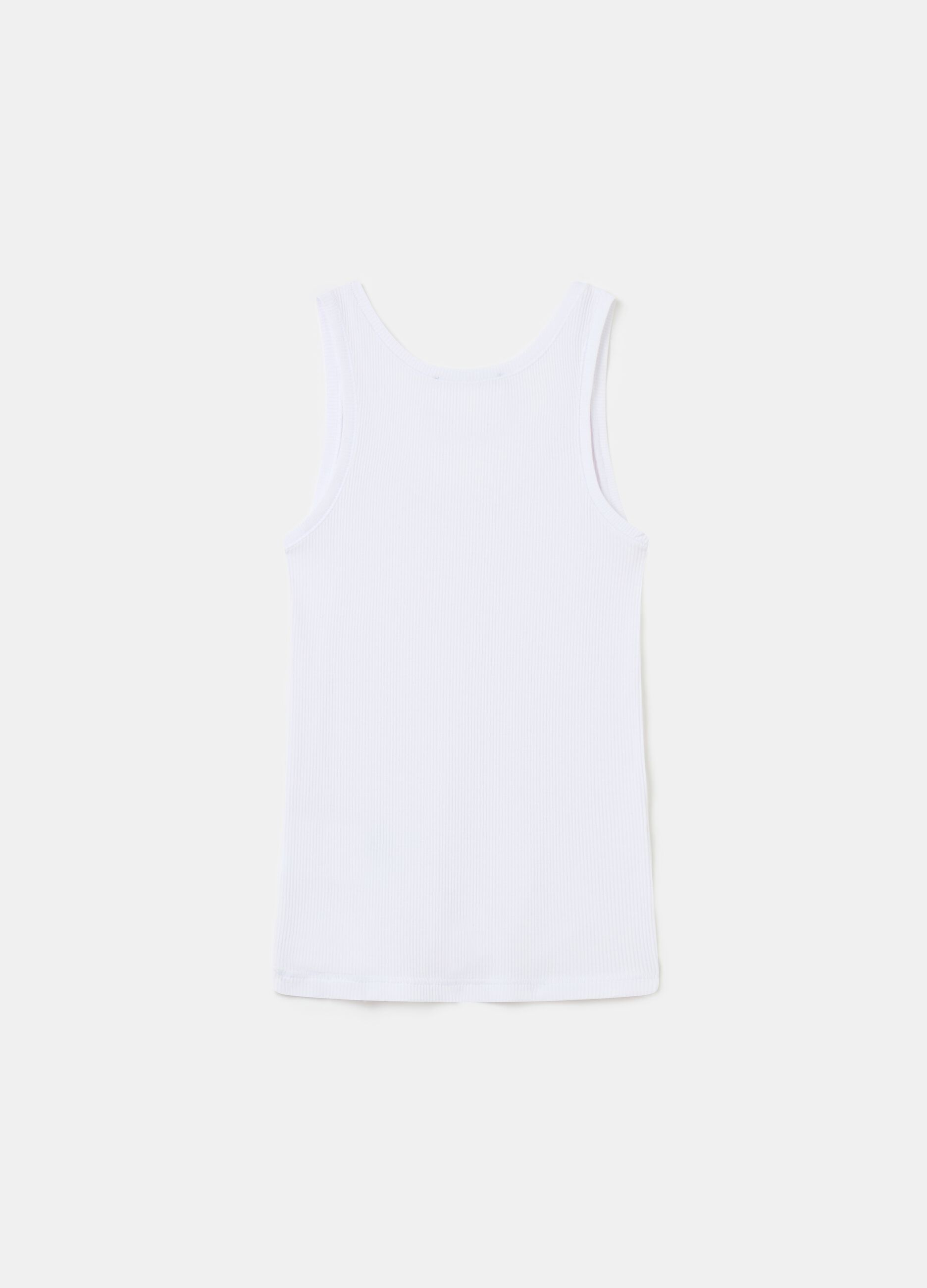 Ribbed Tank Top White