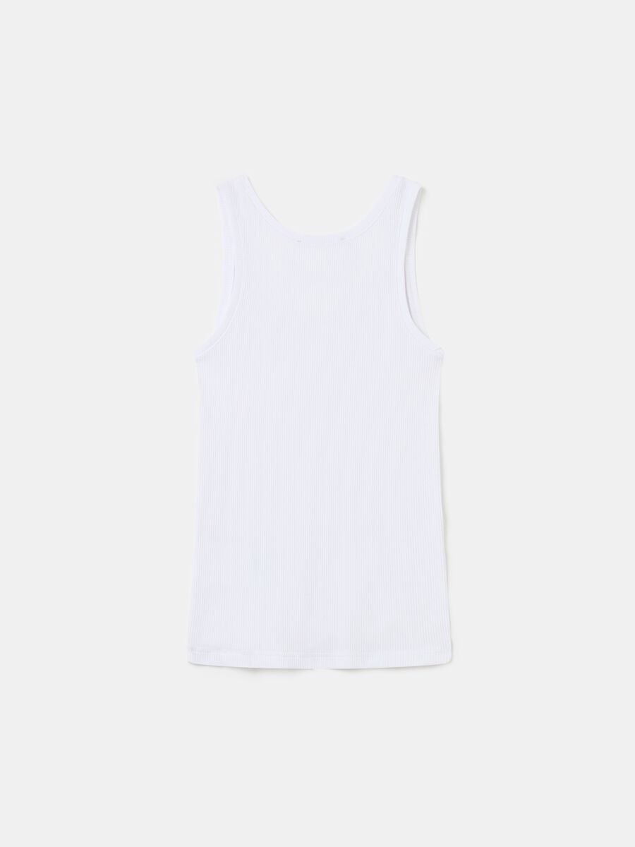 Ribbed Tank Top White_5