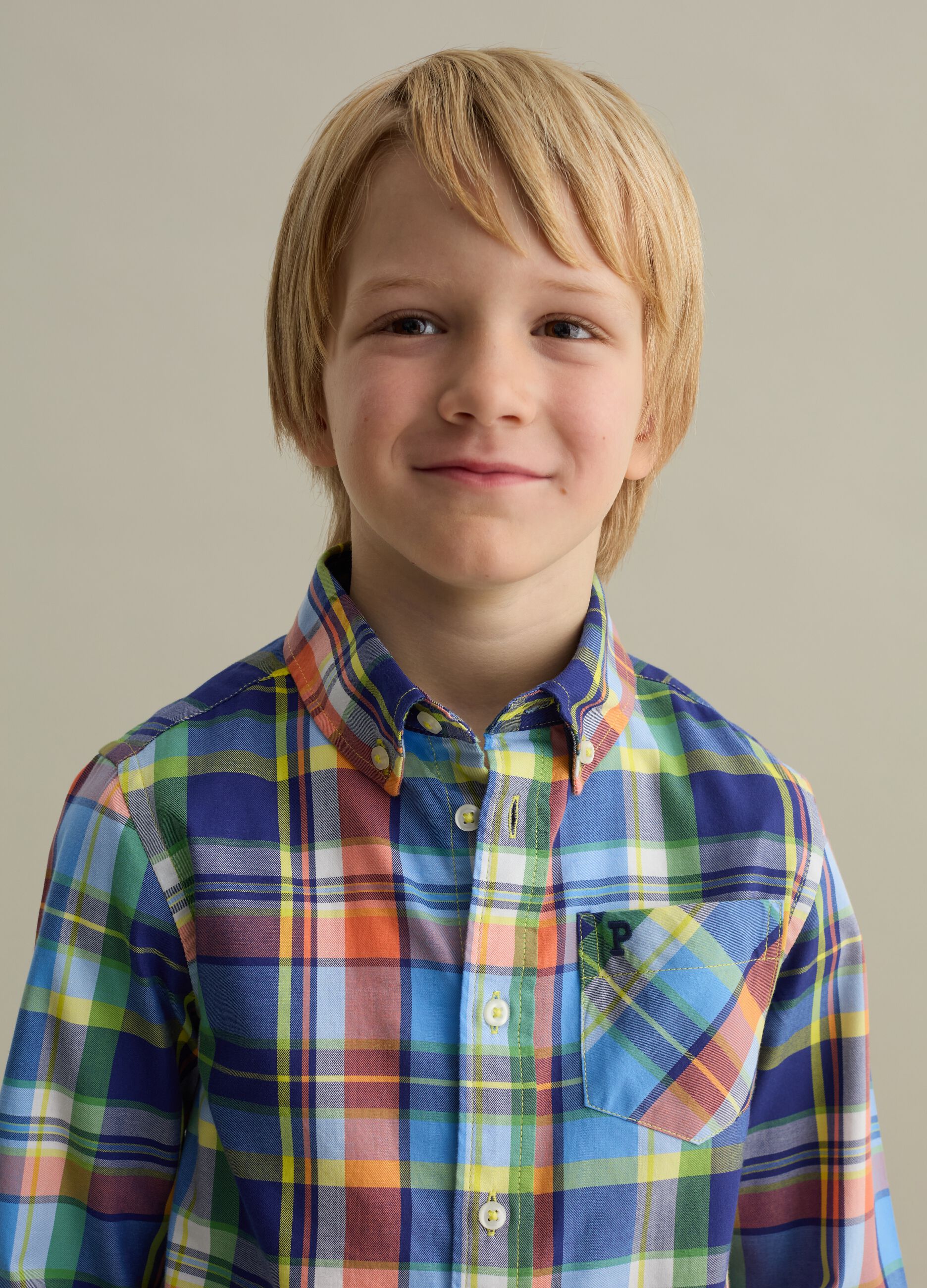 Camicia in cotone con fantasia check
