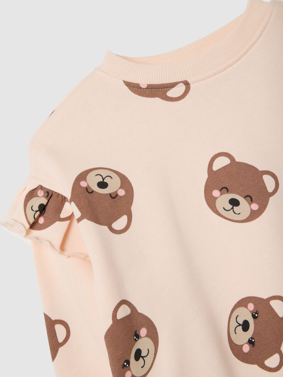 Girl's multicolour sweatshirt and trousers set in pure cotton regular fit_2