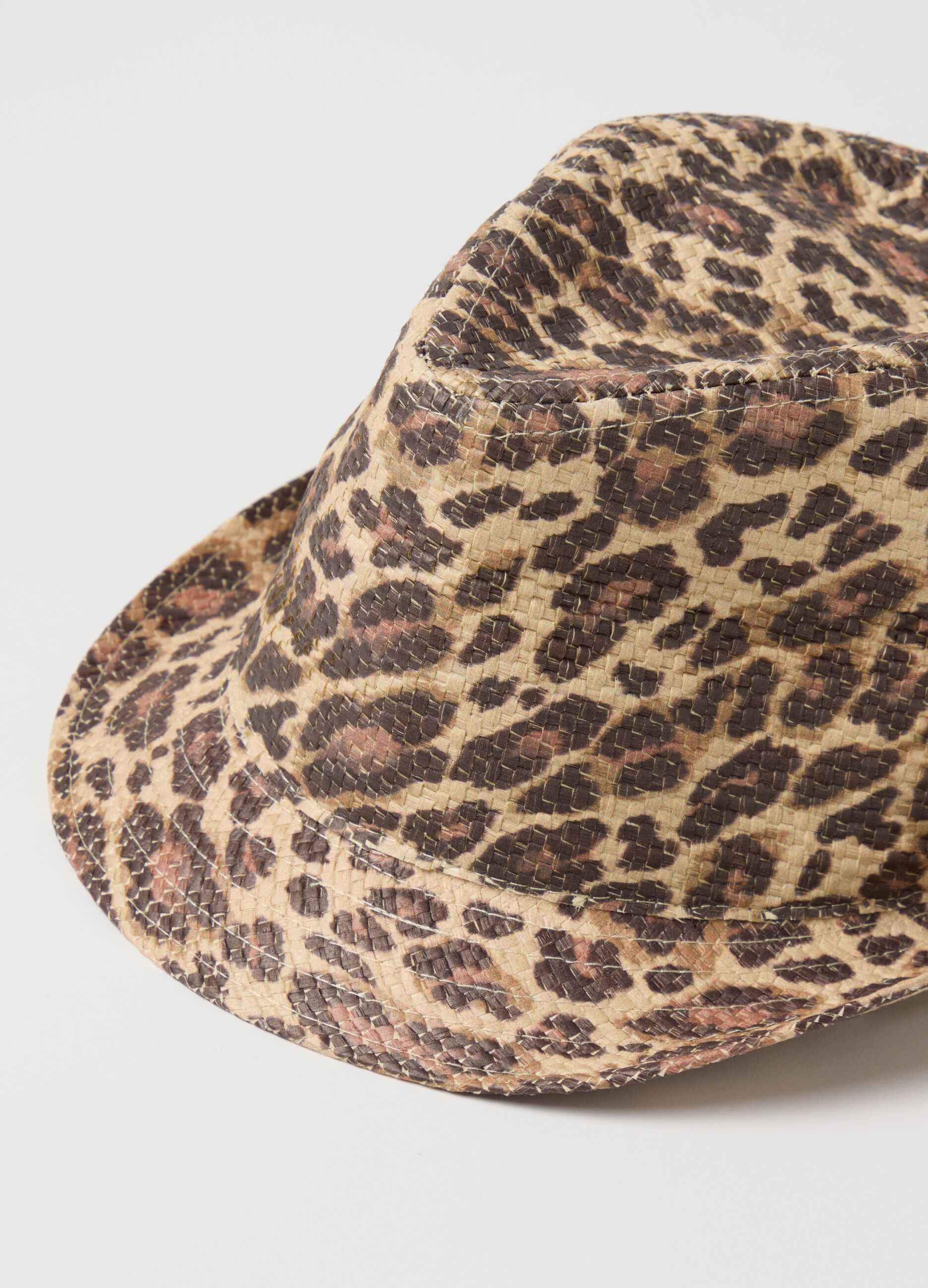 Cappello da donna in puro tessuto carta multicolor