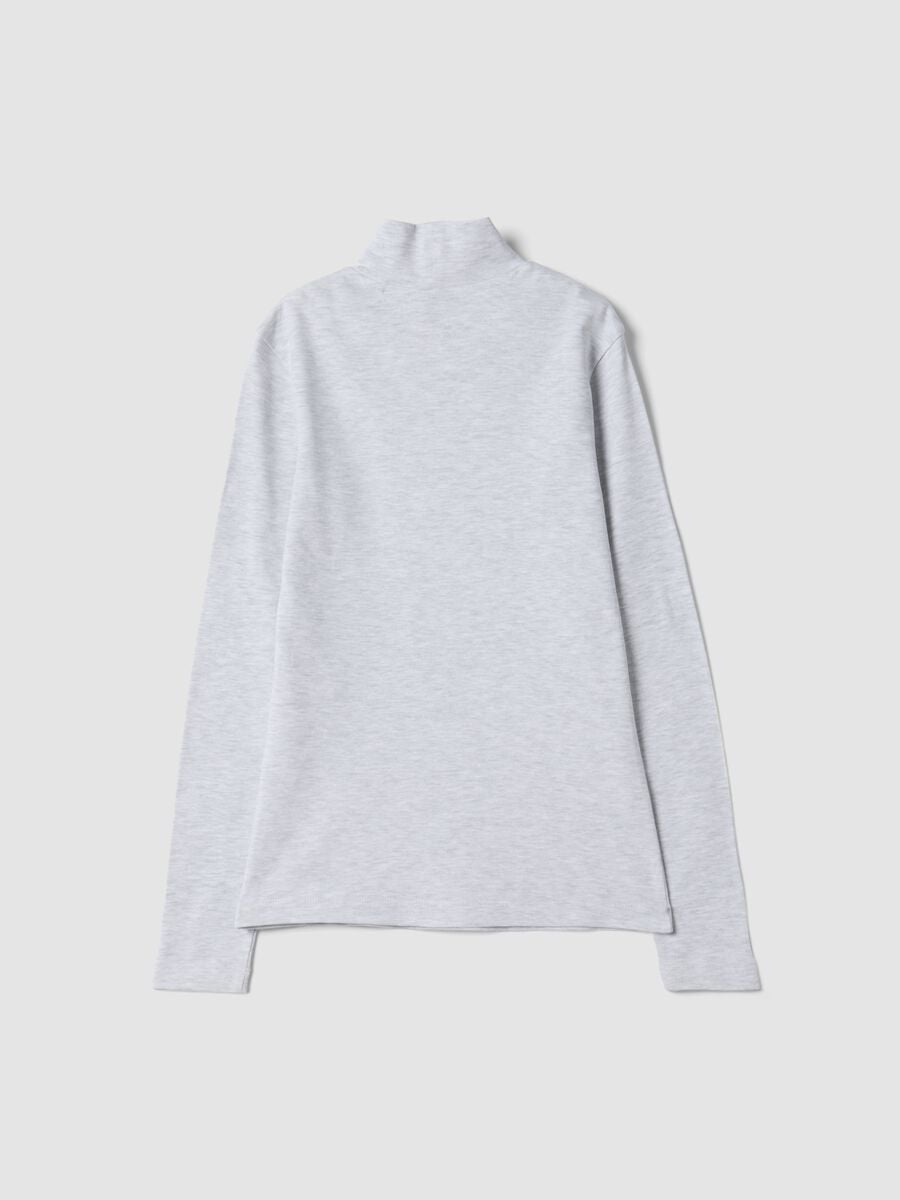 Grey marl organic cotton high-neck T-shirt_4