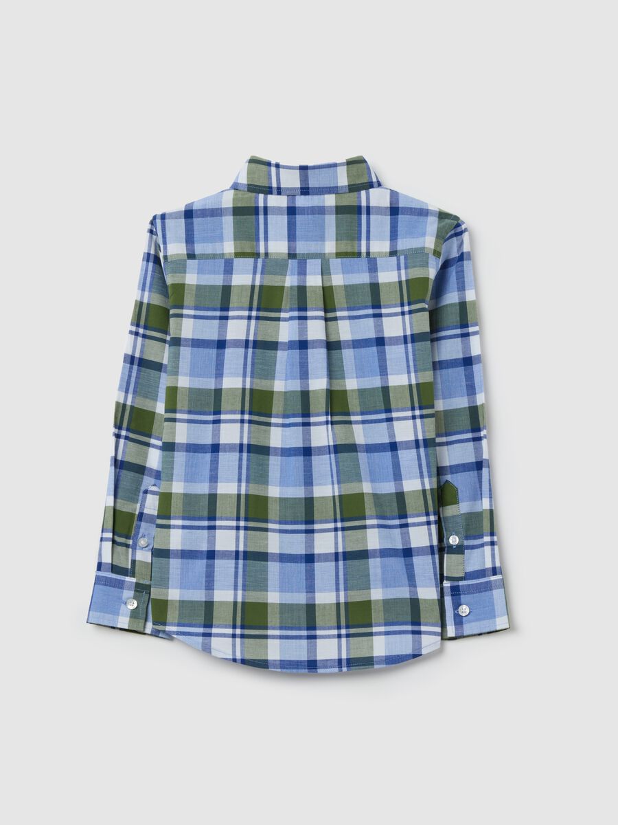 Shirt with button-down collar and check pattern_1
