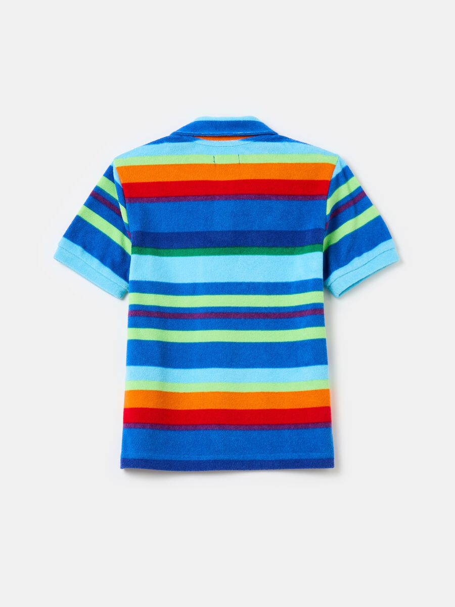 Striped polo shirt in cotton terry_3