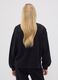 Black pure cotton sweatshirt with front slogan, relaxed fit, for girls_2
