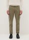 Slim fit stretch cotton green cargo trousers_1