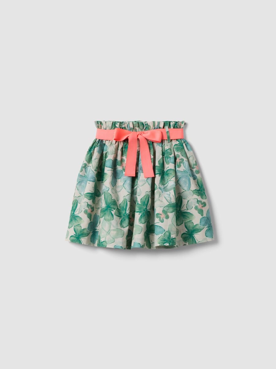 Girls' multicolour pure cotton skirt with butterflies_3