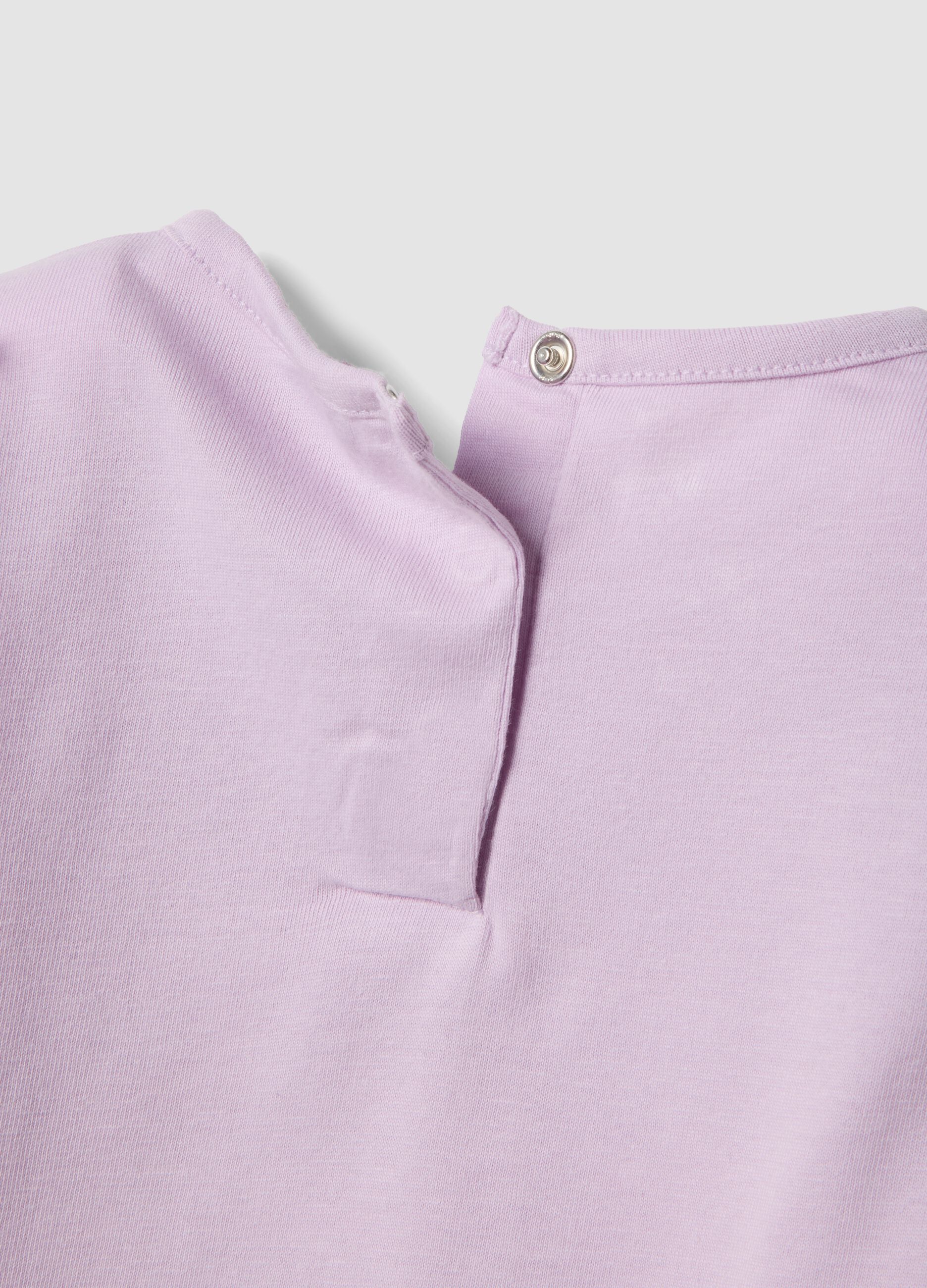 Pink organic cotton pyjama set with striped shorts