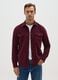 Red pure cotton corduroy regular fit shirt_1