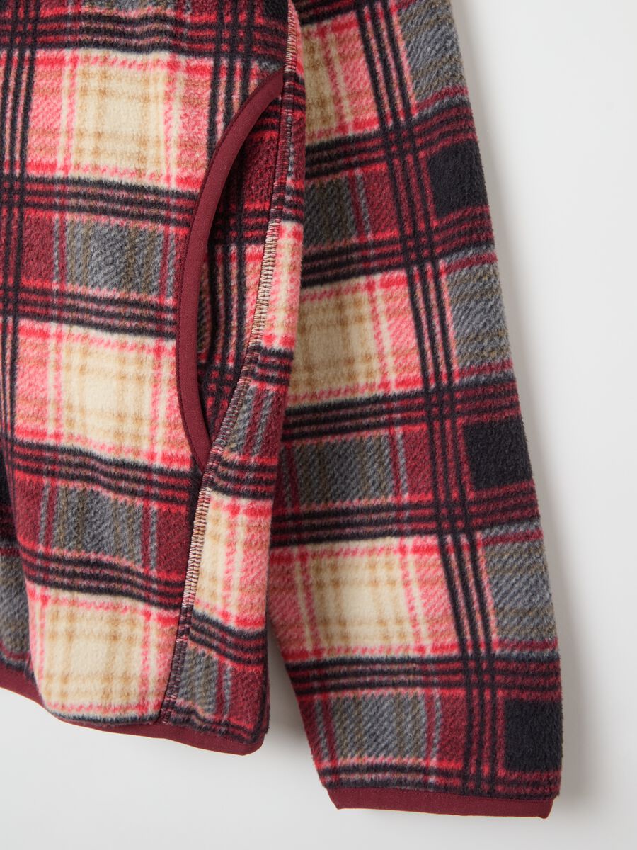 Full-zip sweatshirt in fleece with check pattern_5