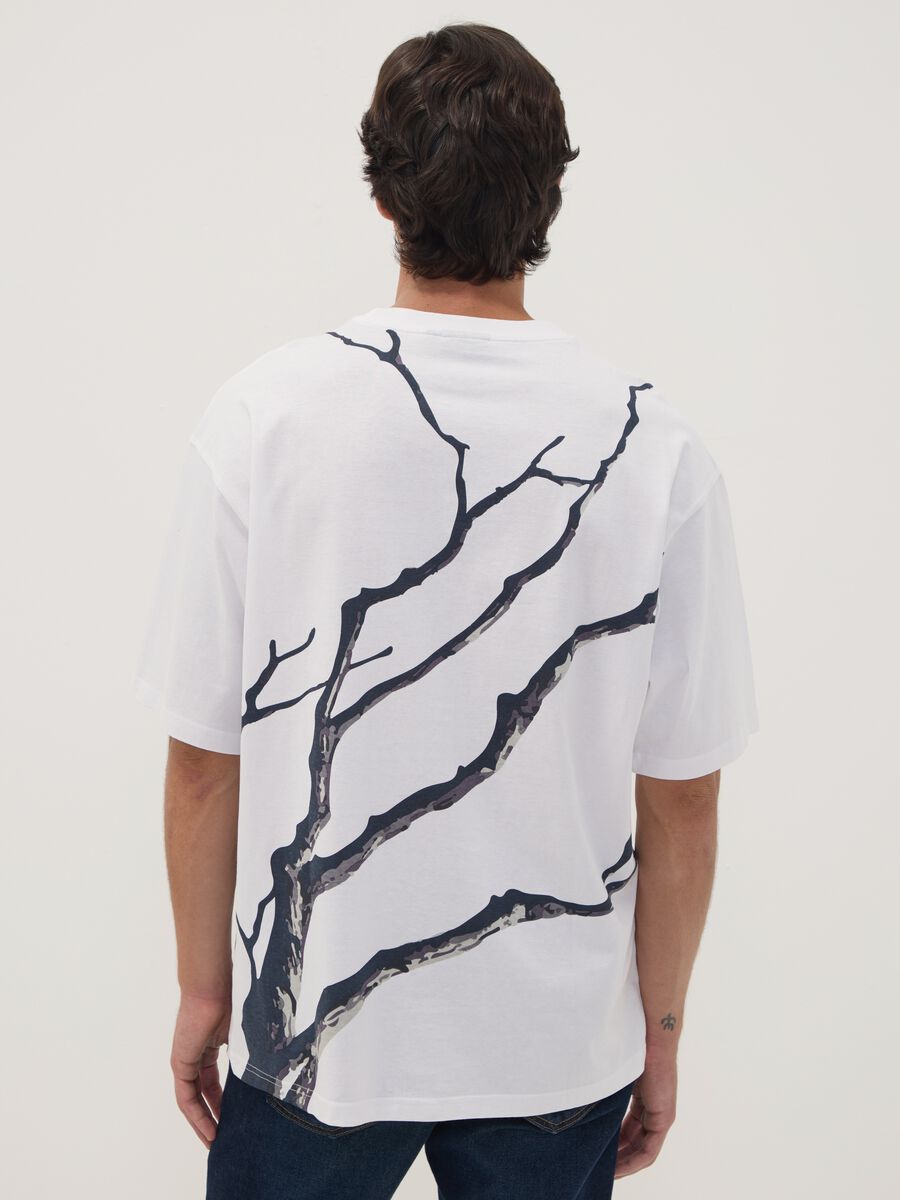 White pure cotton T-shirt with Nature slogan_3