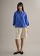 Blue Linen Blend Oversized Fit Shirt_1