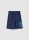 Boys' shorts in 100% blue cotton with regular rise_0