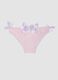 Pink stretch swim briefs with applied floral details_1