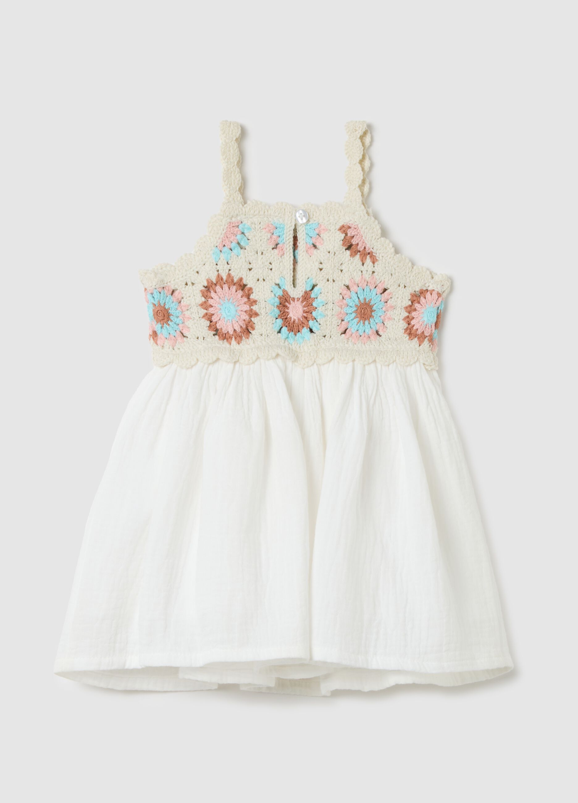 Vestito da bambina in puro cotone multicolor regular fit