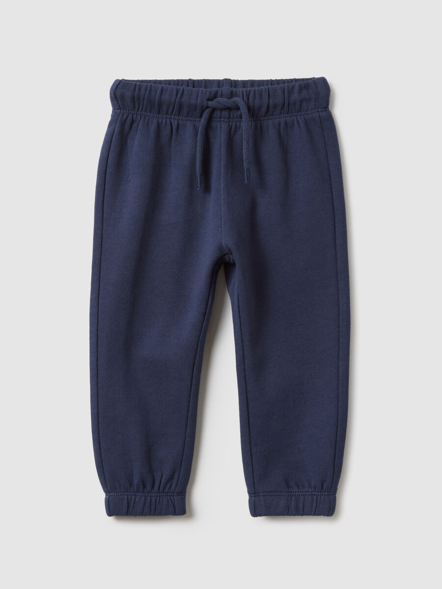 Children's blue cotton jogger trousers with regular fit_0