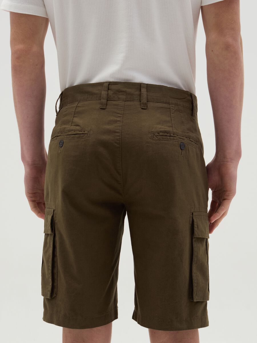 Stretch cotton cargo Bermuda shorts_2