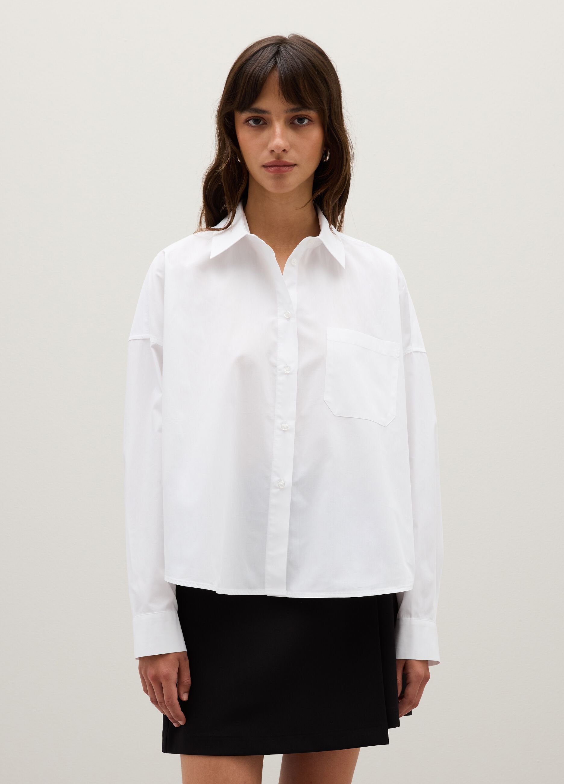 Oversized pure cotton white shirt