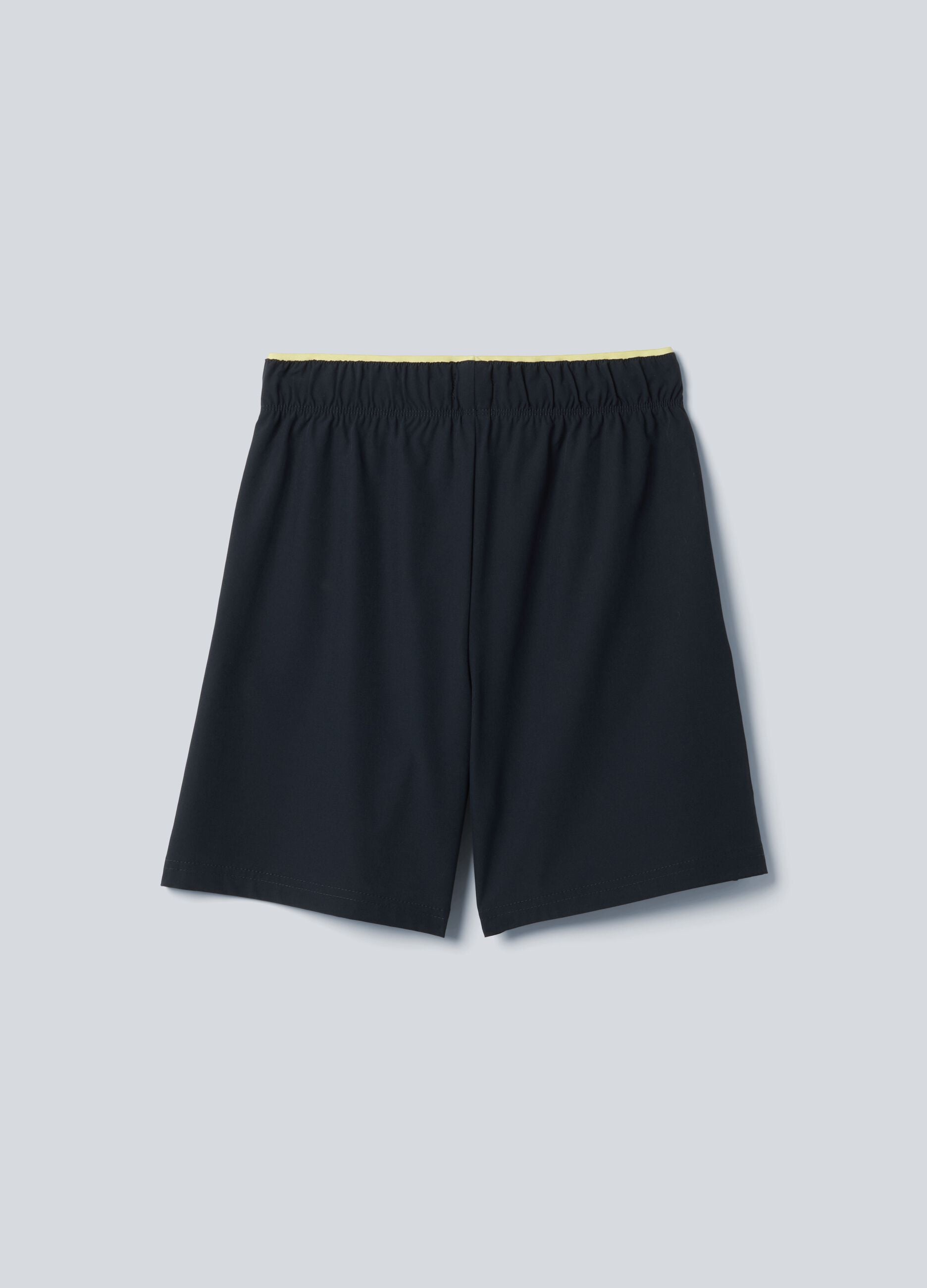 Black ALTAVIA COURT sports shorts in stretchy technical fabric for boys