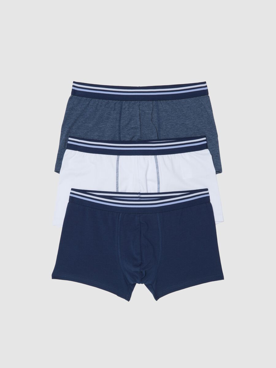 Tripack of regular fit multicolour stretch cotton boxers_0