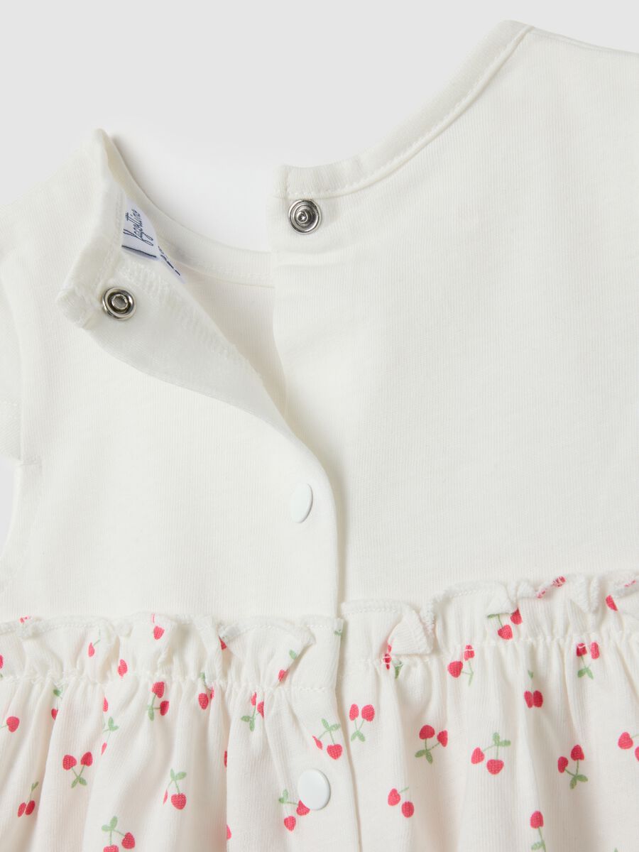 White pure cotton girl's dress set_3