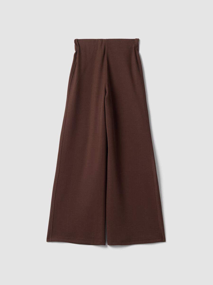 Pantaloni marroni in modal elasticizzato wide leg ALTAVIA STUDIO_6