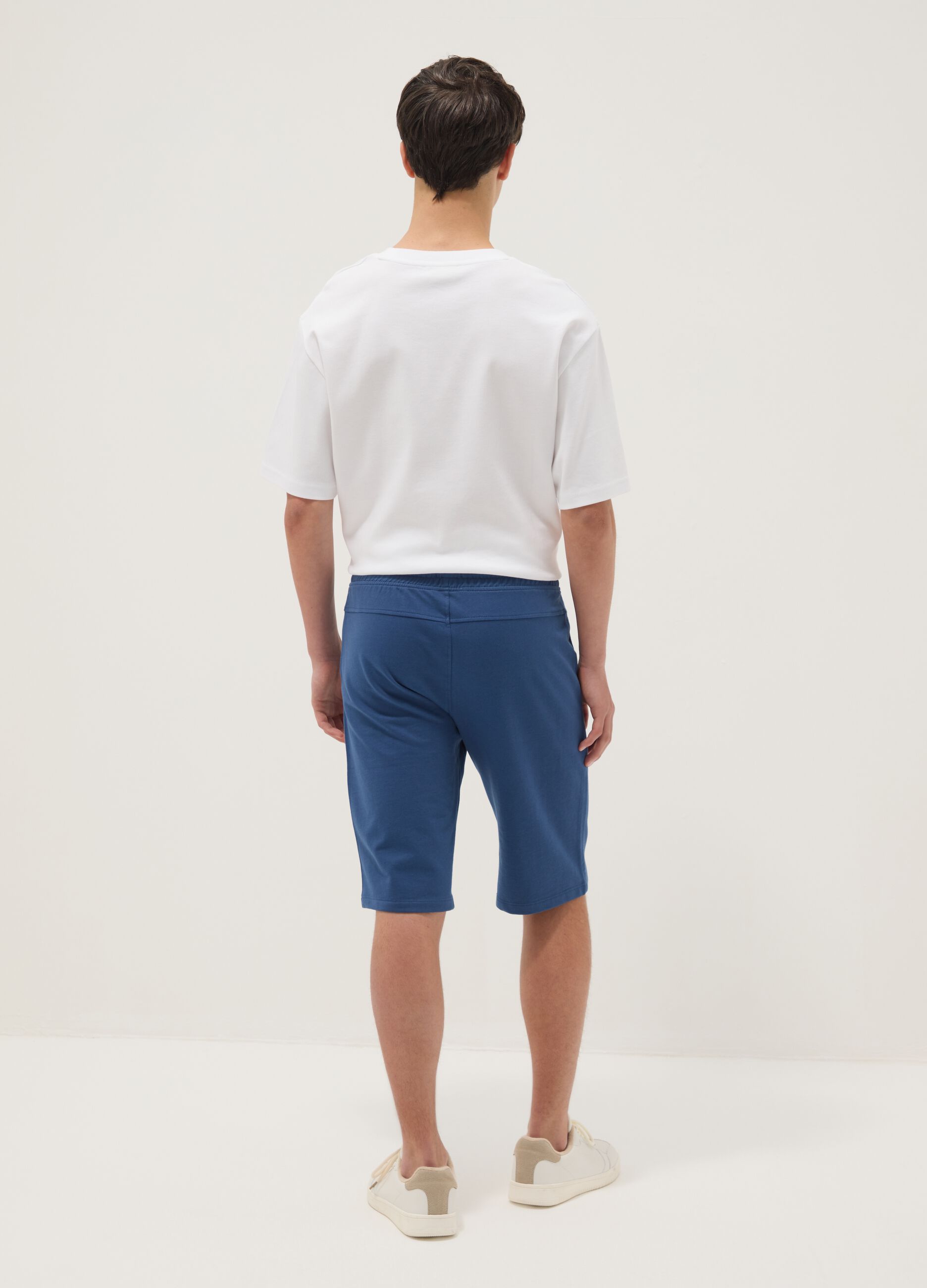 Boys' Regular Fit Blue Pure Cotton Shorts
