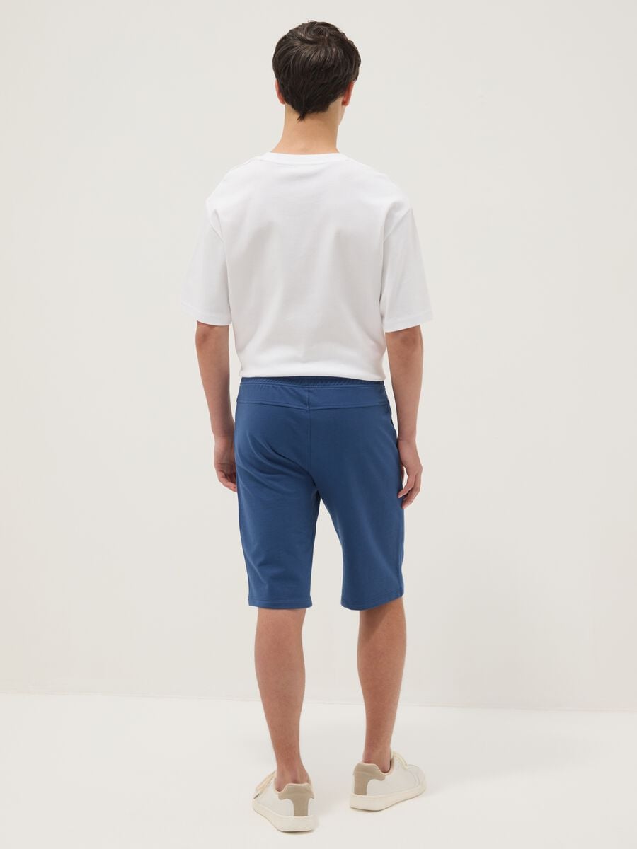 Boys' Regular Fit Blue Pure Cotton Shorts_1