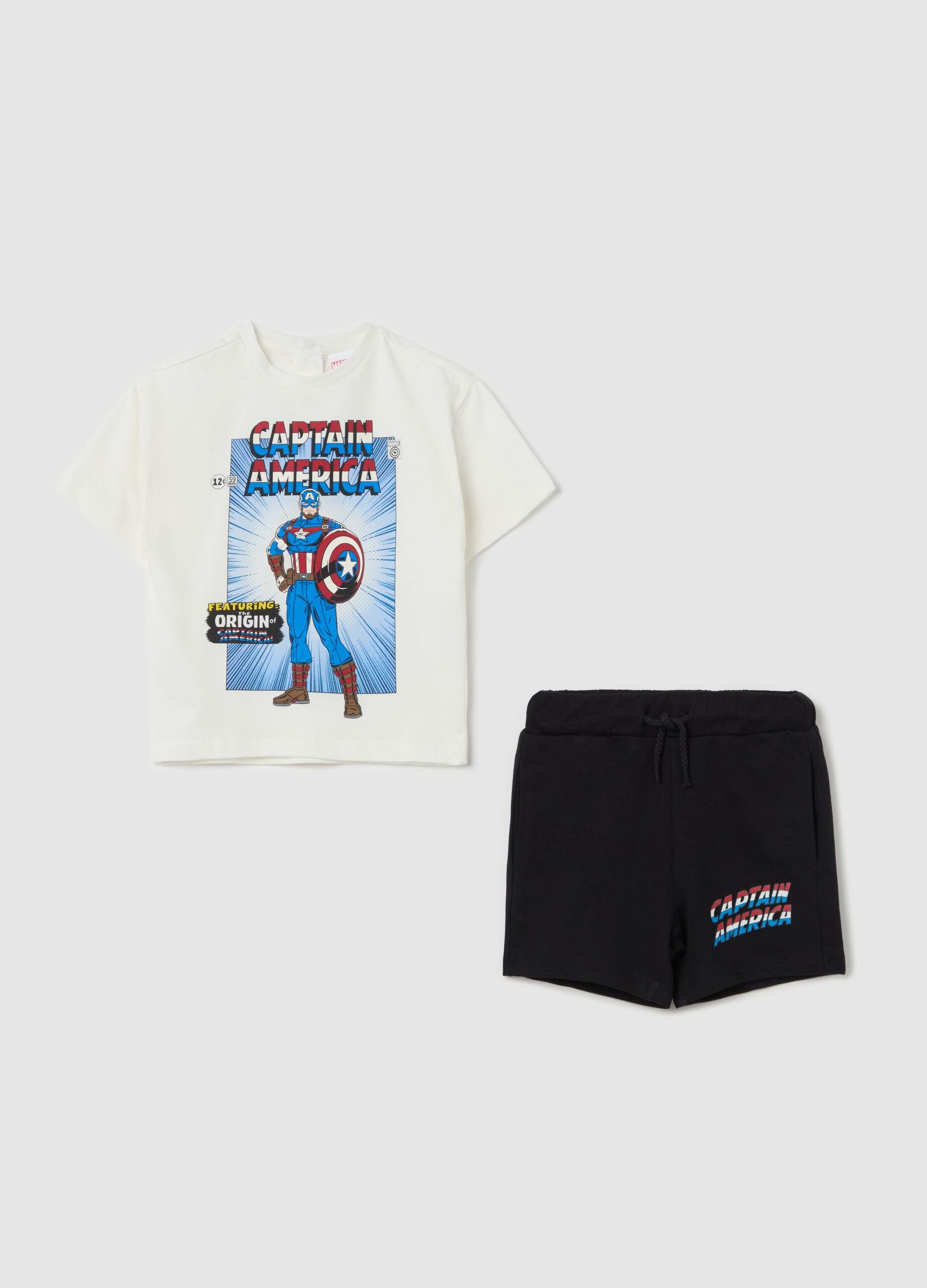 Cotton jogging set with Captain America print