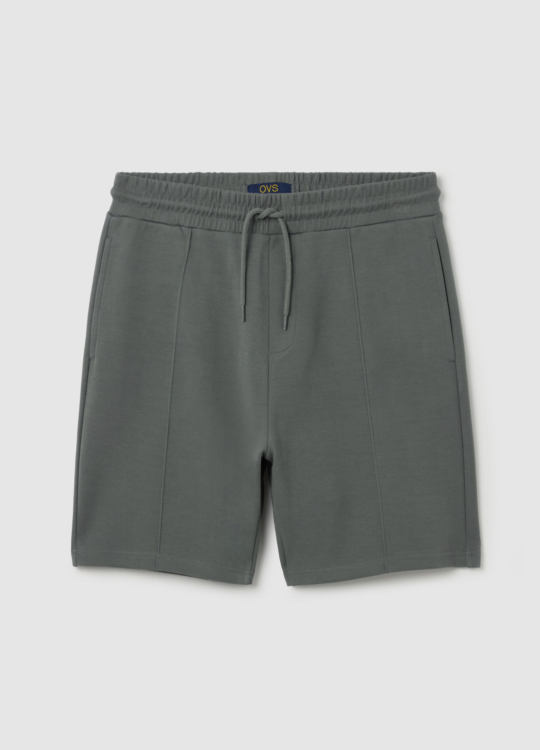 Grey Bermuda shorts in cotton blend