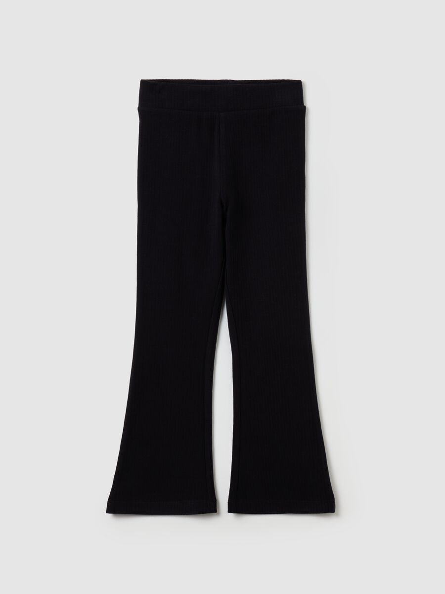 Leggings flare fit a coste piatte_0