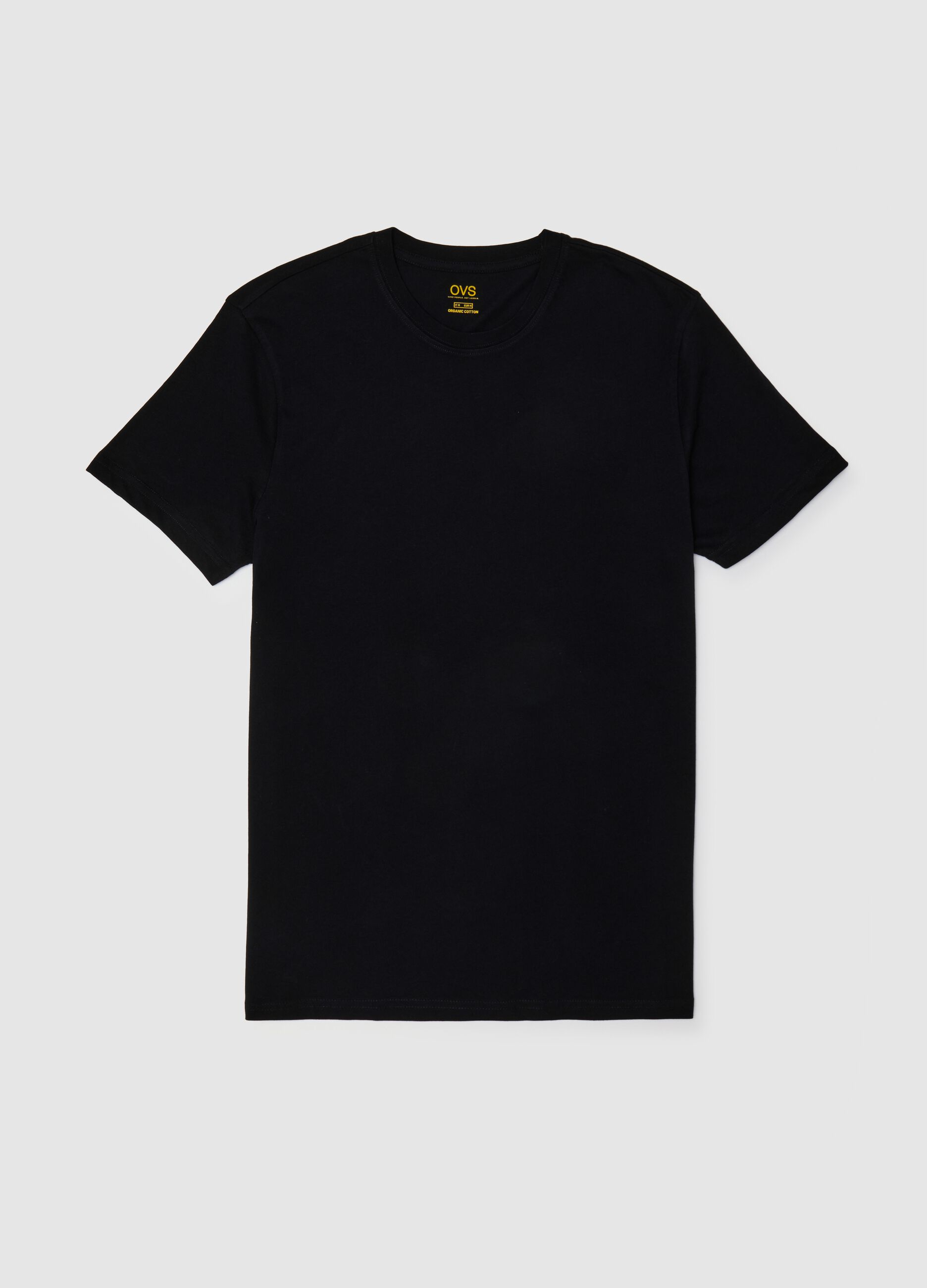 Men's black pure cotton t-shirt