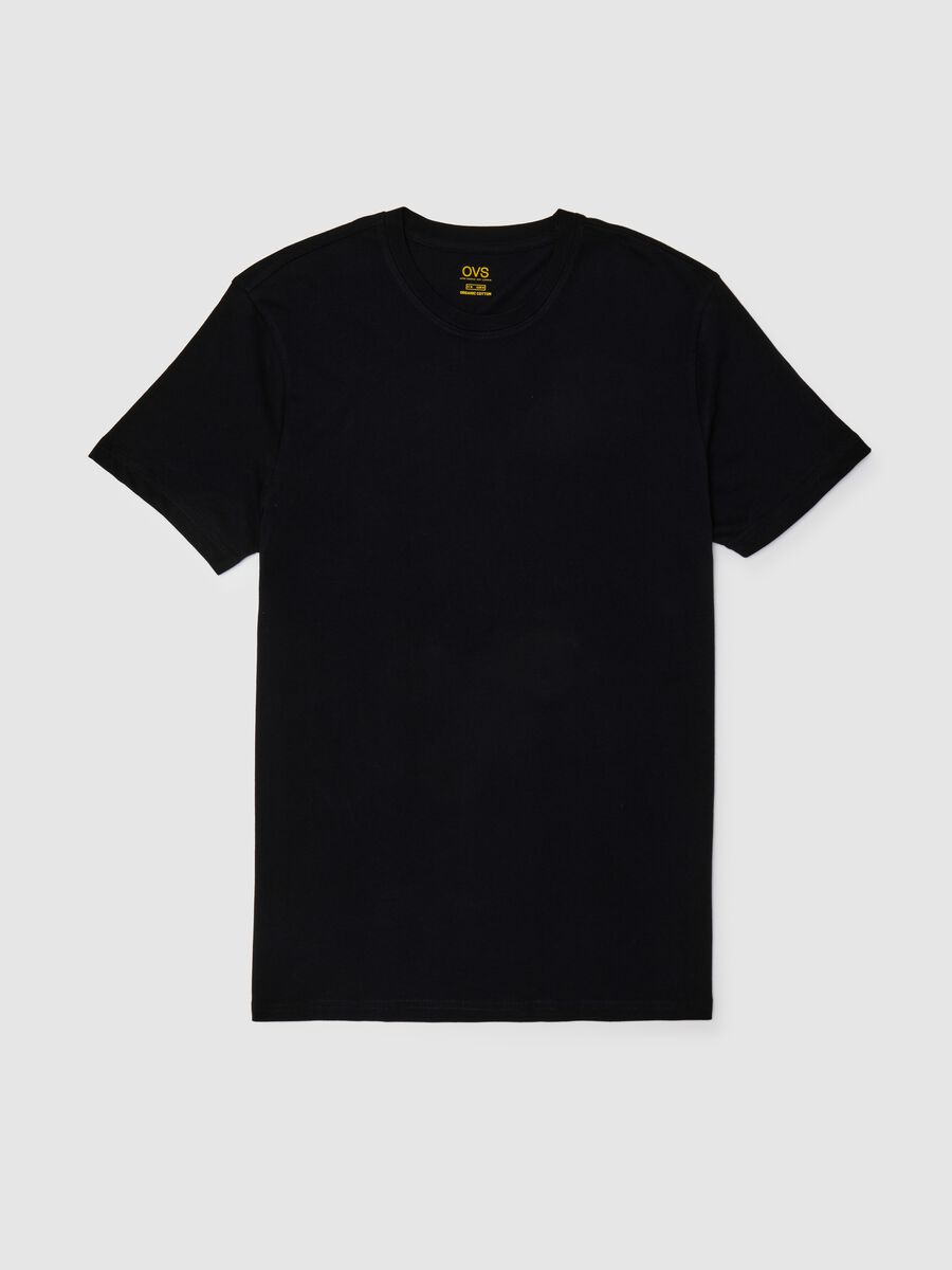 T-shirt da uomo in puro cotone nero_4
