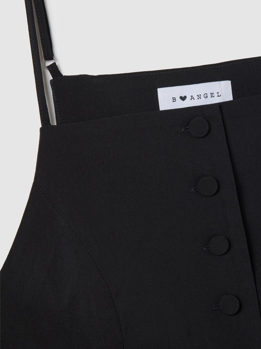 Gilet in misto viscosa nero fitted_1