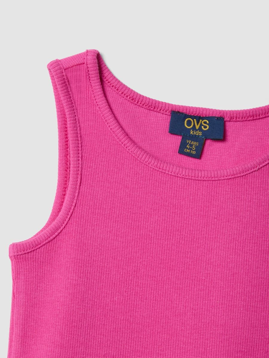 Pink sleeveless stretch cotton dress_2