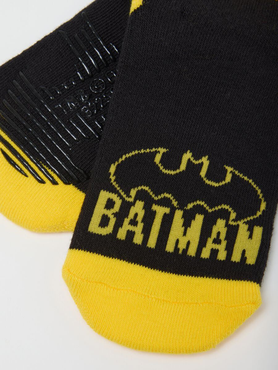 Pack of kids' non-slip socks in multicolour cotton with Batman prints_2