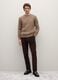 Regular Fit Brown Stretch Cotton Trousers_0