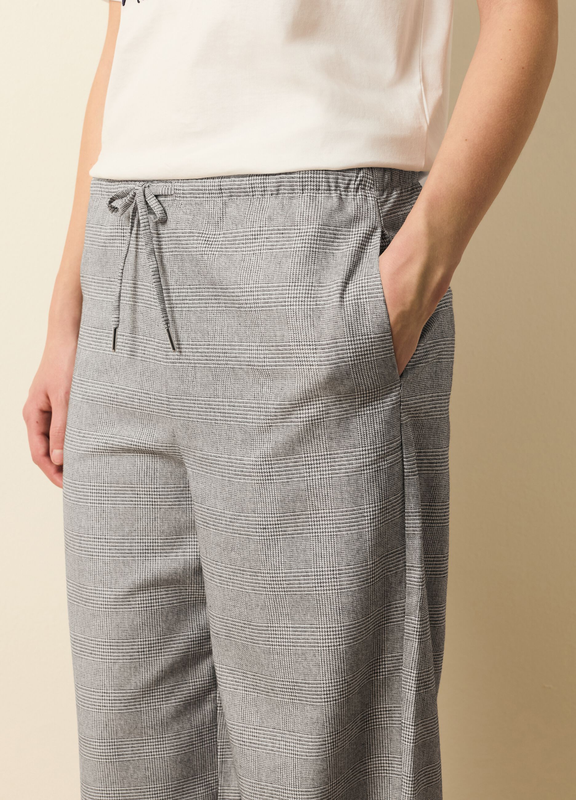 Pantaloni jogger fantasia principe di Galles 