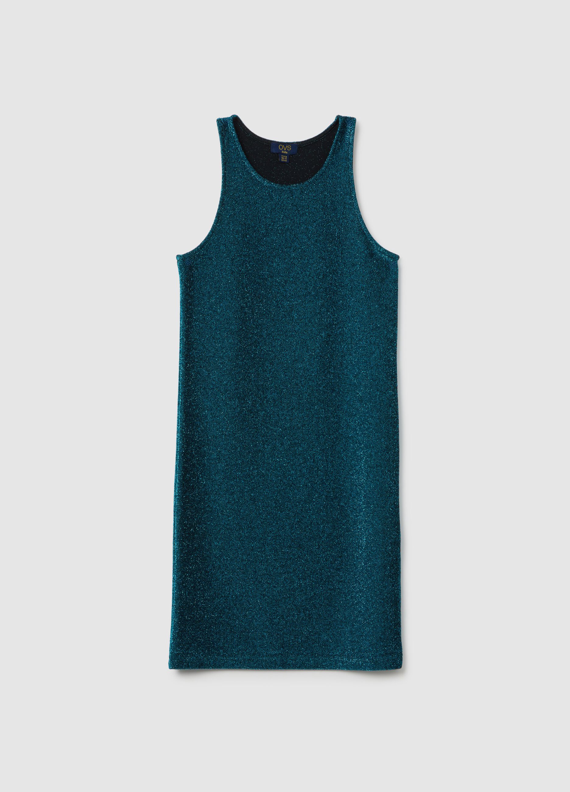 Abito midi da ragazza in tessuto blu fitted