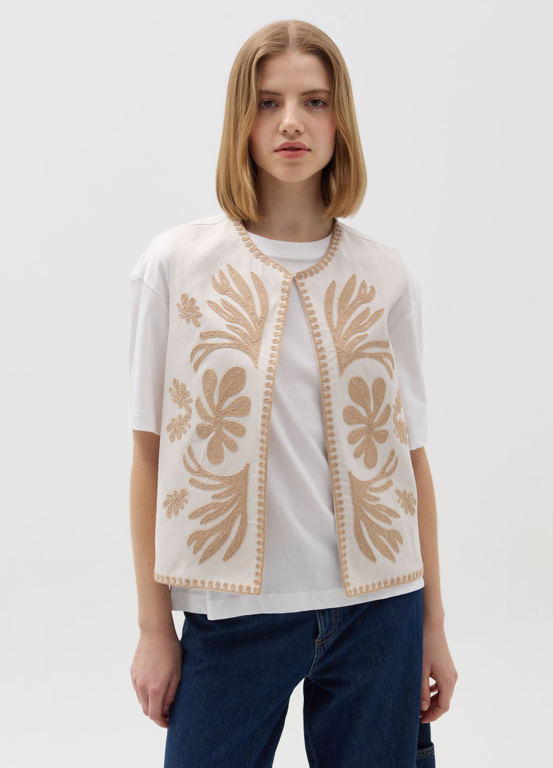 Ovs Gilet con ricami a contrasto