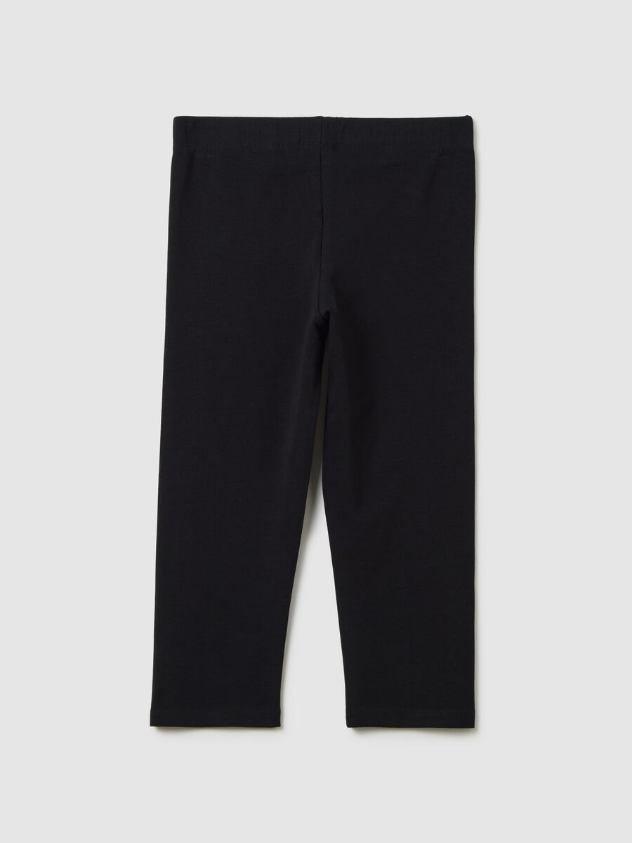 OVS Kids Stretch Cotton Black Leggings_4