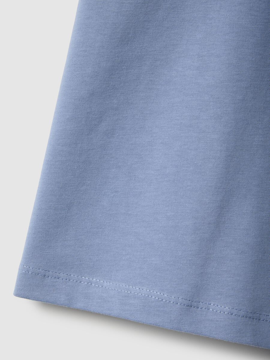 Kids' blue crew neck t-shirt in pure cotton regular fit_3