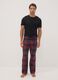 Red checked organic cotton flannel pyjama trousers_0