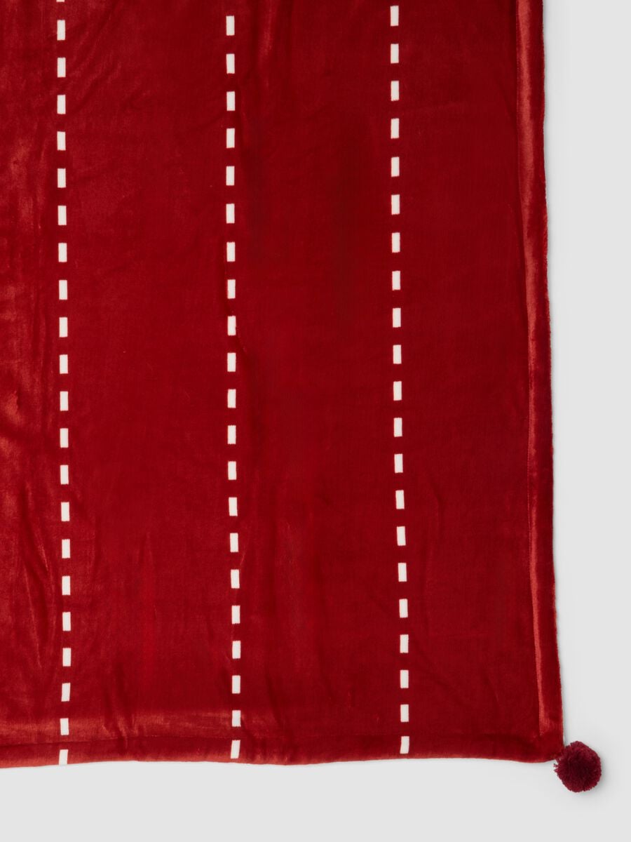 Coperta rossa e bianca effetto vellutato con interno_2