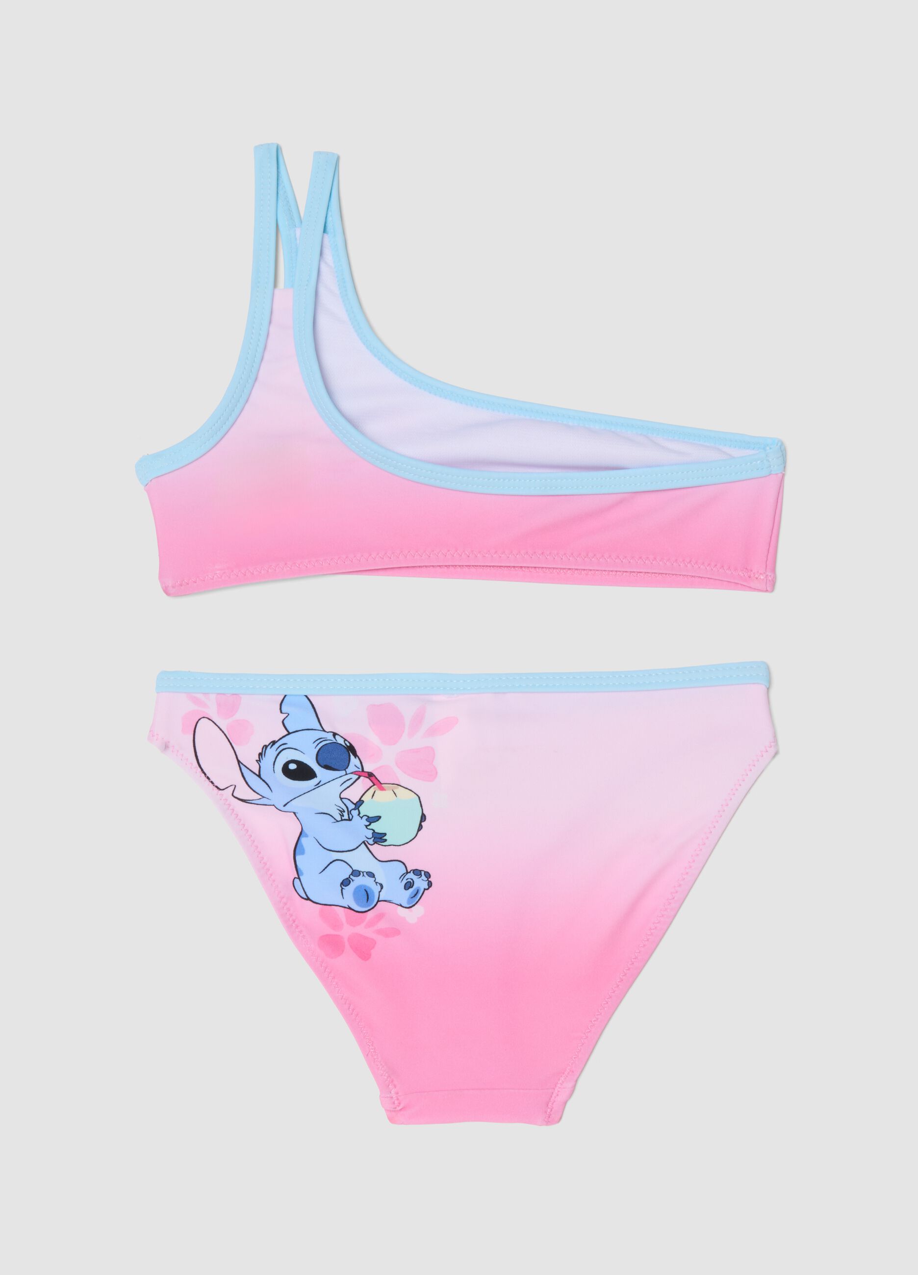 Pink stretch Stitch print bikini