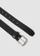 Black genuine leather belt with metal buckle_1