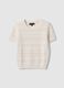 Maglia in puro cotone bianca regular fit con lavorazione a maglia_4