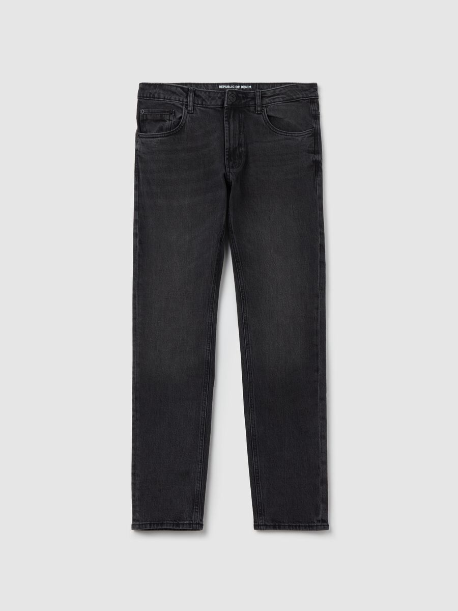 Slim-fit acid-wash jeans_4
