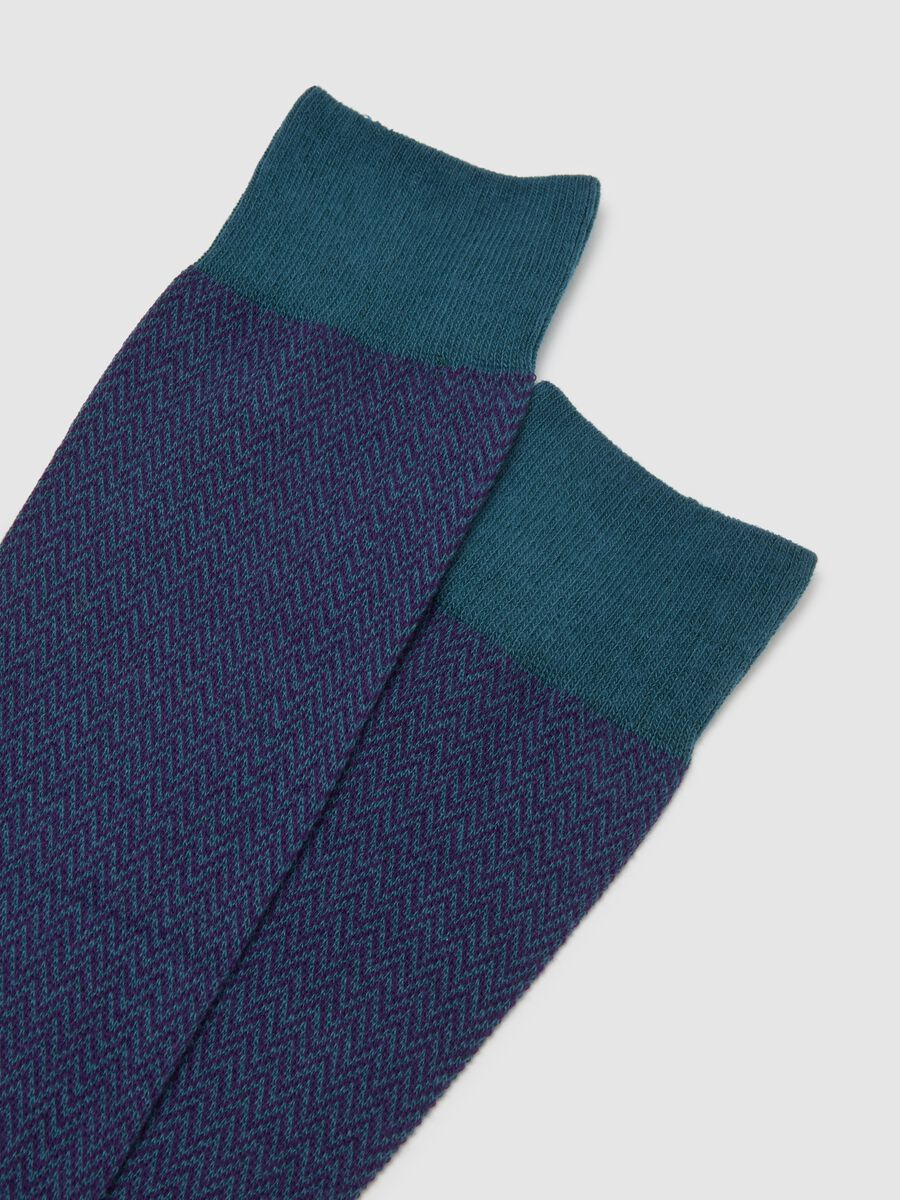Multicoloured Cotton Long Socks Twin Pack_2