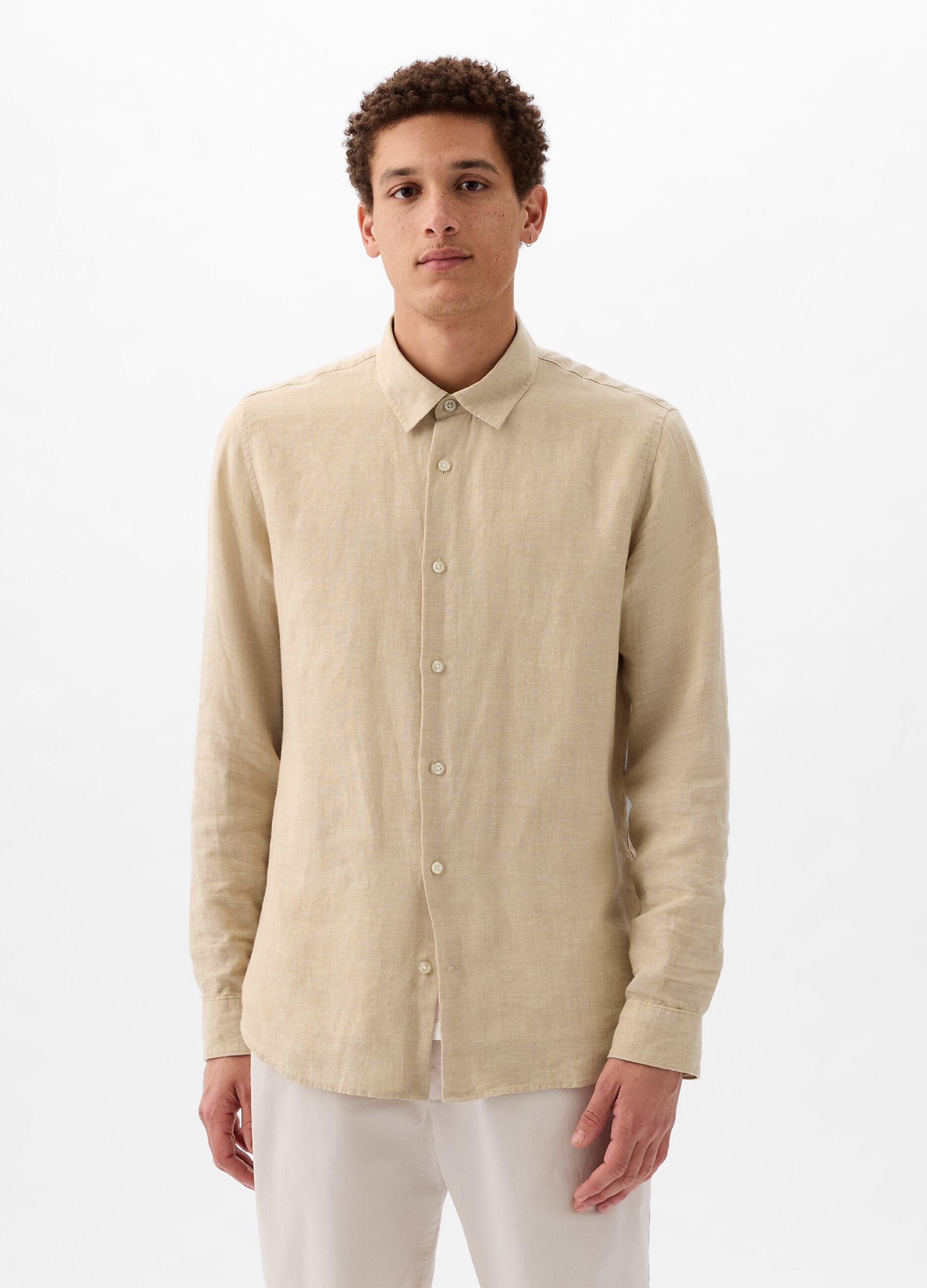 Regular-fit shirt in linen